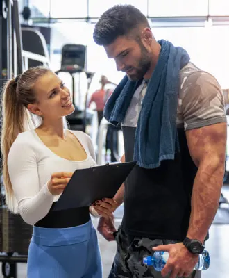 Two women talking at a table